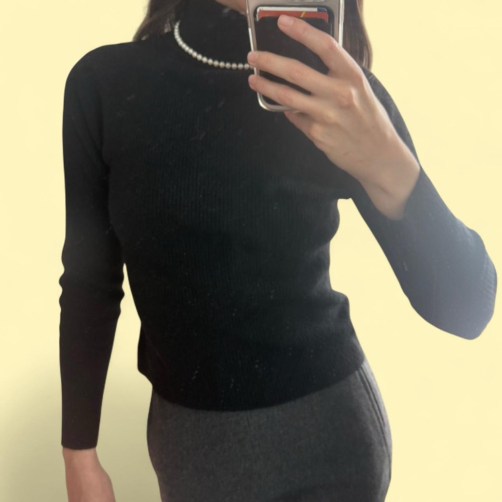 mossimo black wool rib knit turtleneck sweater